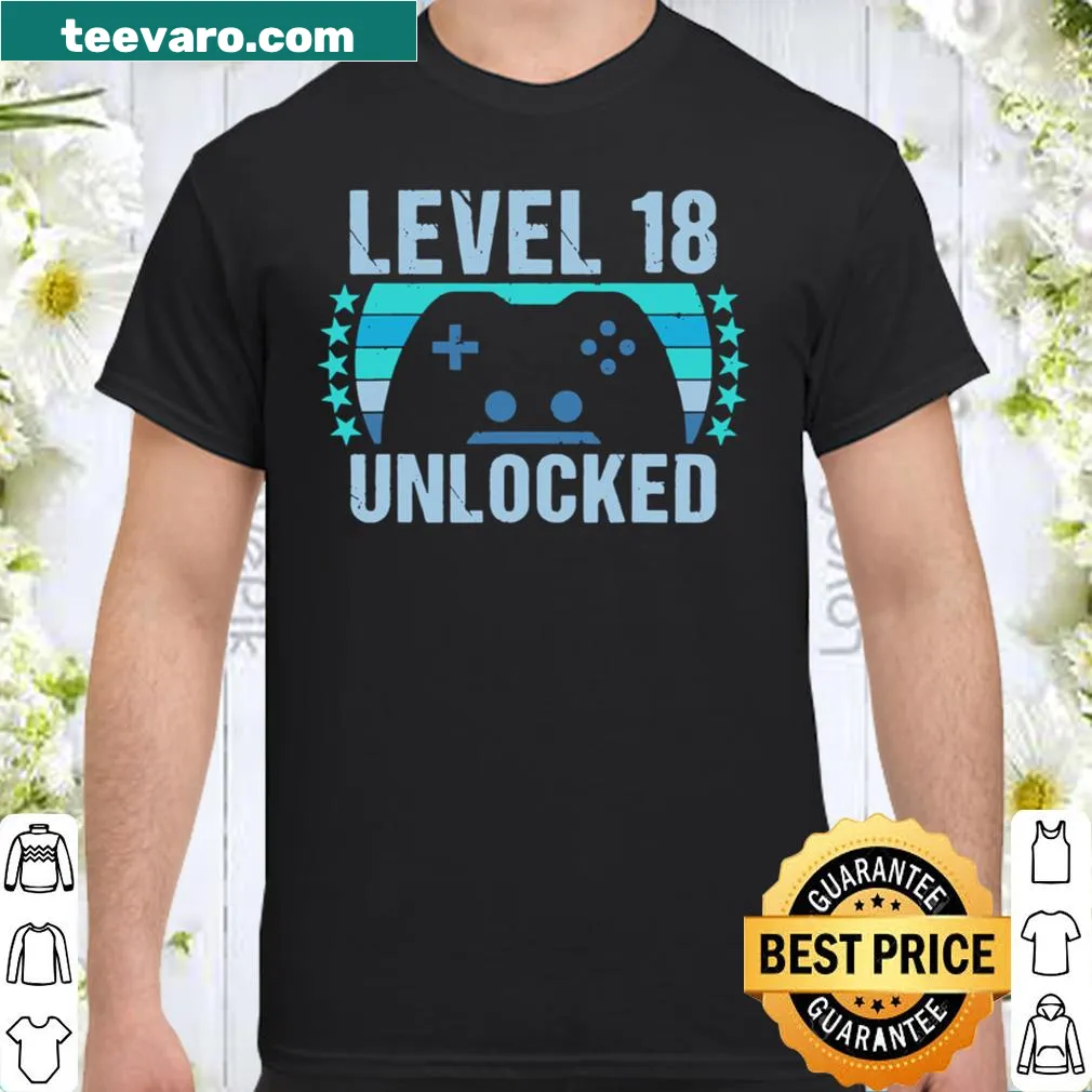 Vintage gaming birthday shirt for 18 year old gamers