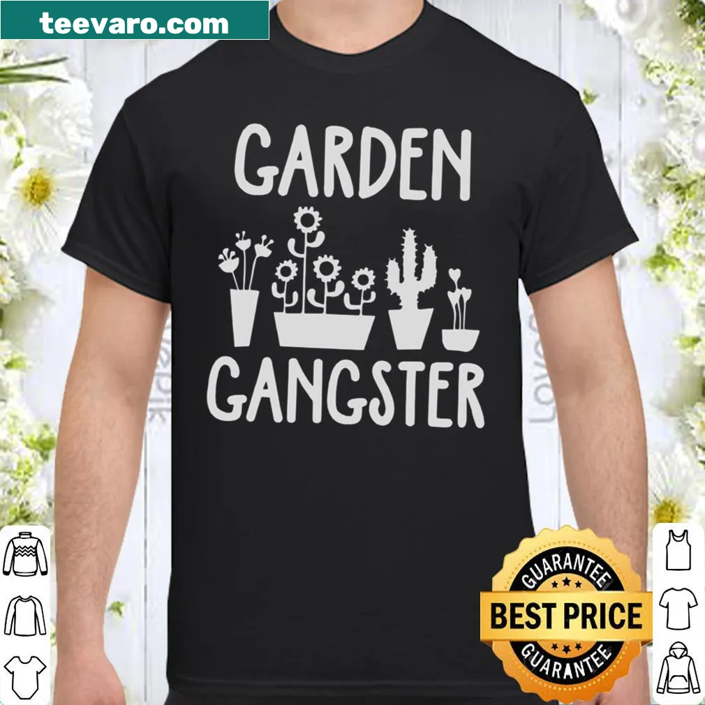 Funny shirt with Garden Gangster text for gardeners