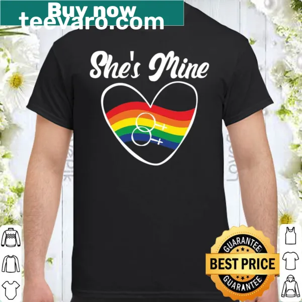 Typography design celebrating love with 'She's Mine' text.