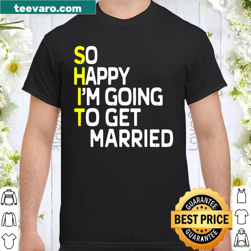 Engagement party shirt with a humorous phrase for grooms.