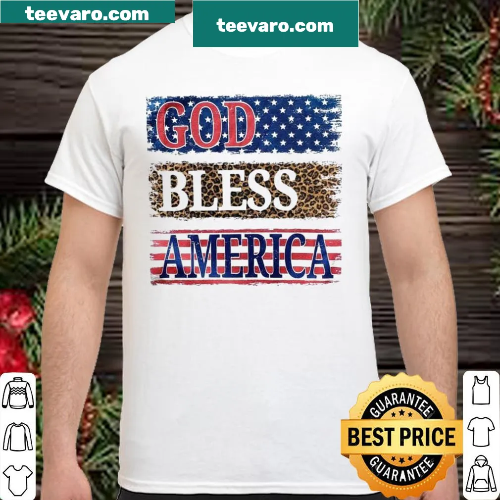 Patriotic 'God Bless America' shirt featuring bold text for everyday wear.
