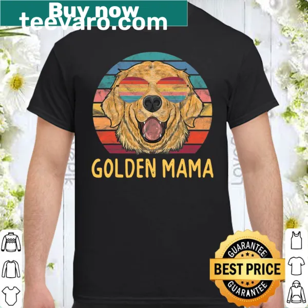 Golden Retriever Mama text shirt with a warm typography design