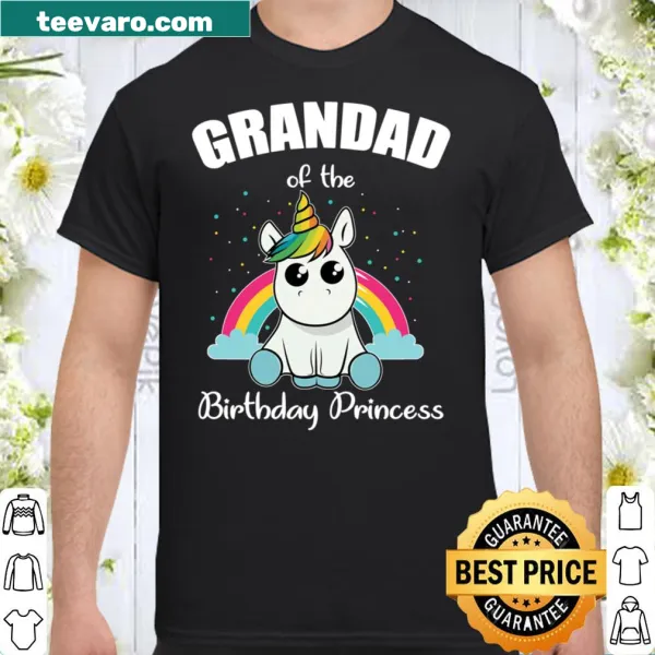 Cute unicorn graphic celebrating grandad's birthday role