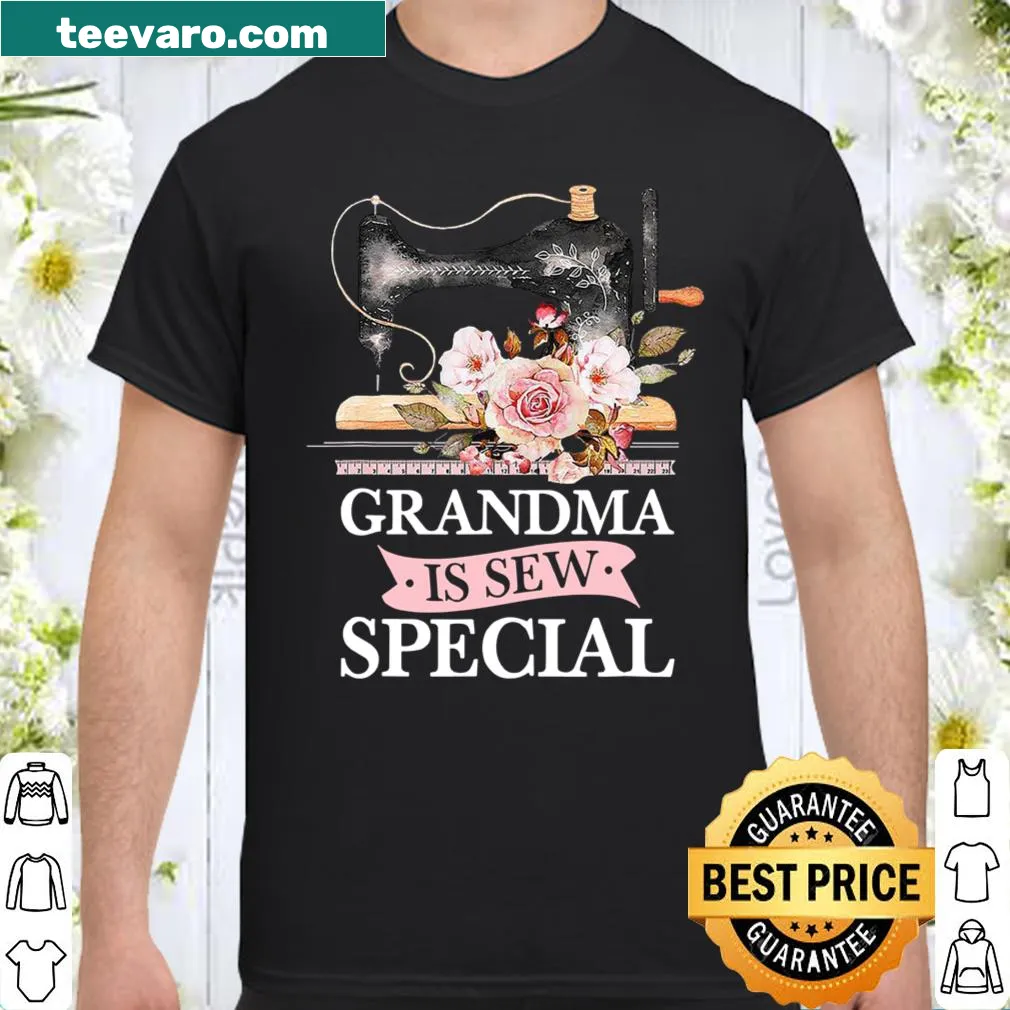 Typography shirt celebrating grandmothers with sewing theme