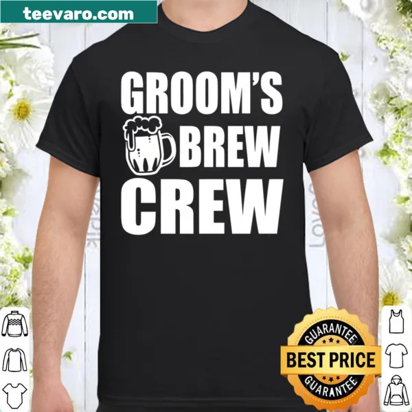 T-Shirt for groom's party featuring the text 'Groom's Brew Crew'