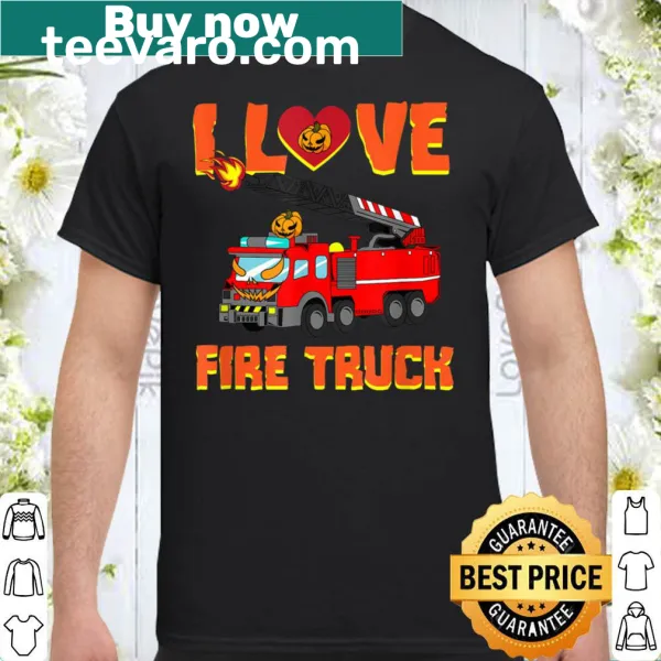 Unique Halloween shirt with spooky fire truck design