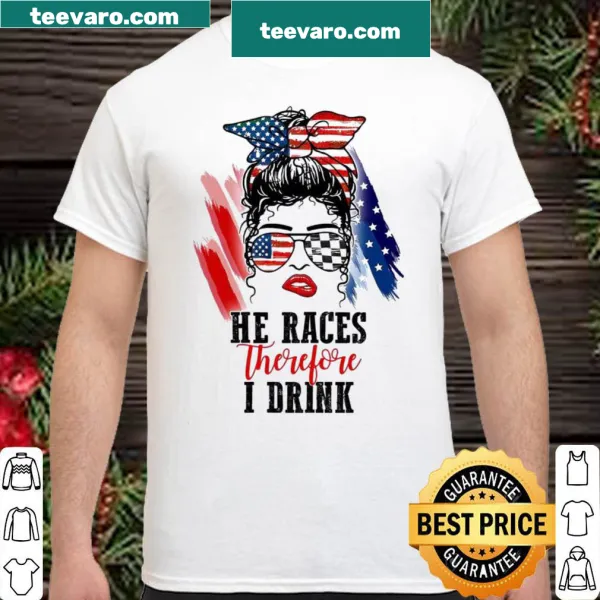 Playful racing-themed shirt with humorous text