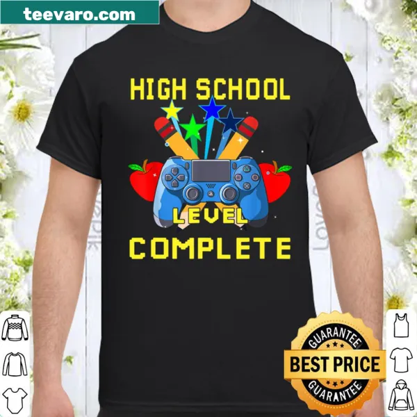 Typography shirt celebrating high school level completion for students