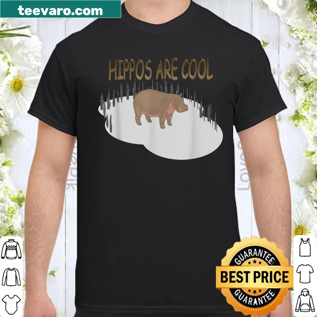 Fun shirt with an illustration of a cool hippo