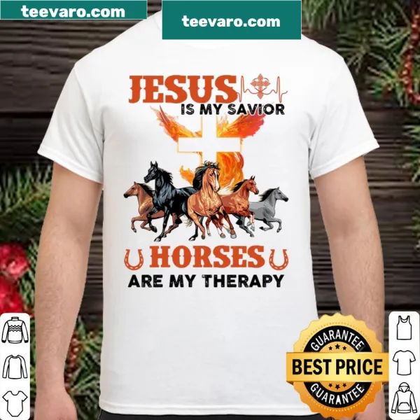 Text graphic stating Horses are my therapy - gift for horse lover