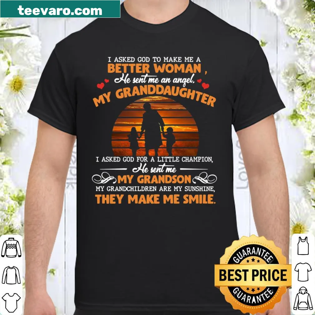 Text graphic stating I ASKED GOD - PERFECT GIFT FOR GRANDMA