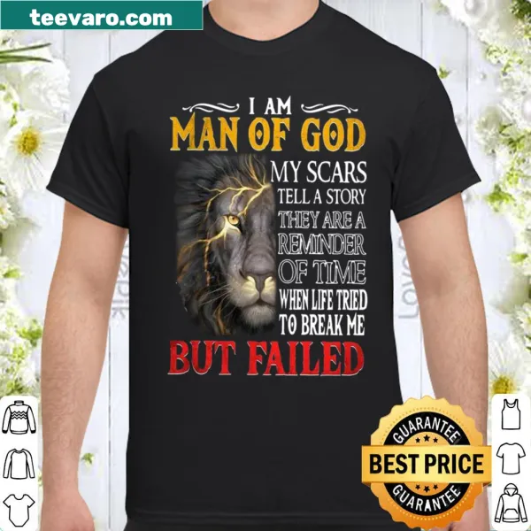 Inspirational shirt with 'Man Of God' text and graphic symbolizing resilience