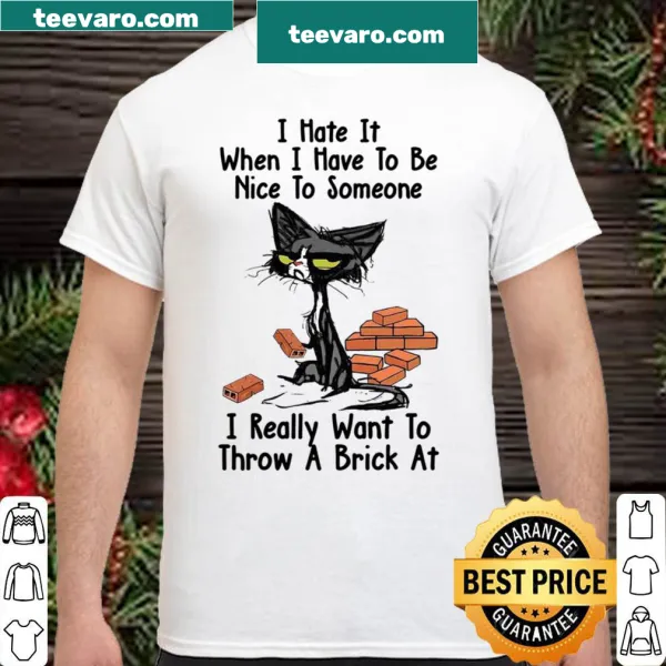 Bold shirt featuring a humorous phrase about social frustration in striking typography.