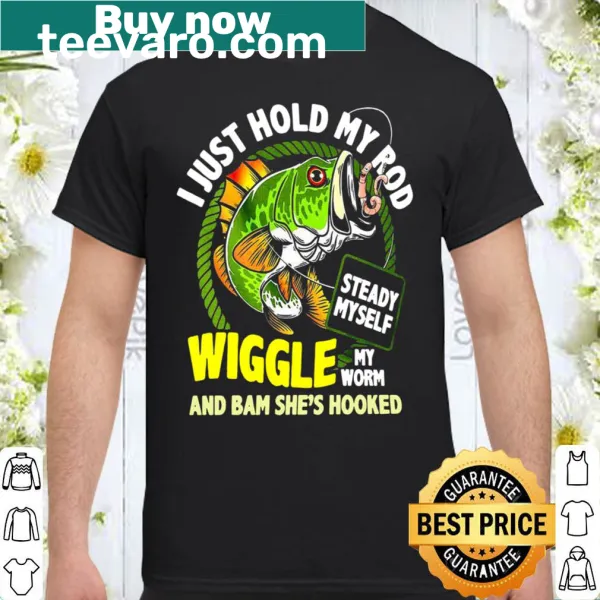 Funny fishing shirt with humorous text about fishing and hooking