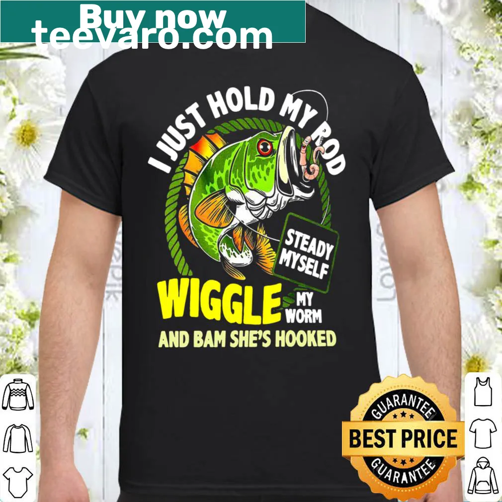 Funny fishing shirt with humorous text about fishing and hooking
