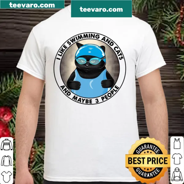 Playful shirt featuring a humorous list of loves: swimming, cats, and people