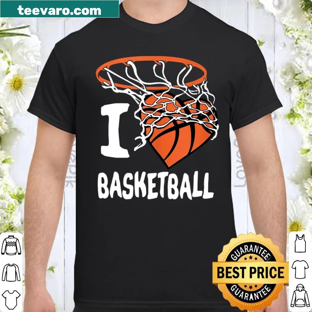 Youth basketball shirt featuring a hoop with playful text