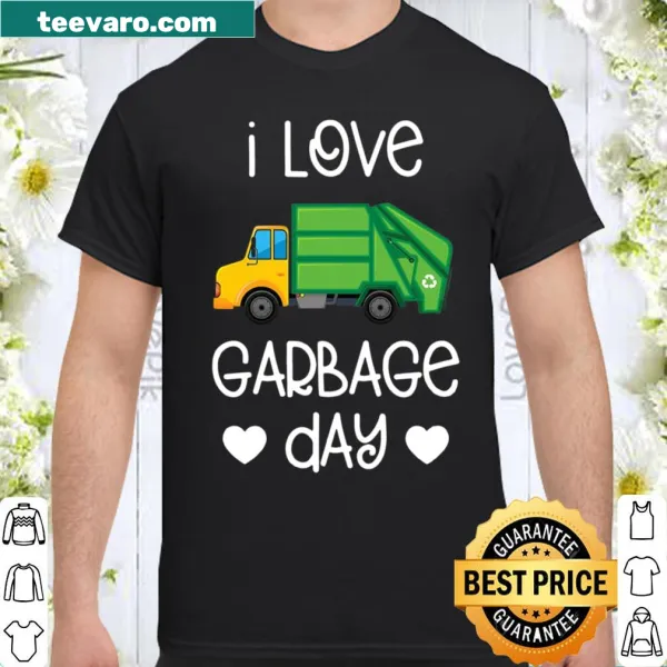 Playful kids shirt with a garbage truck illustration and text