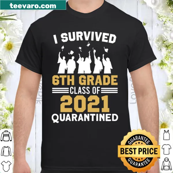 Graduation shirt stating 'I Survived 6th Grade' with a fun graphic.