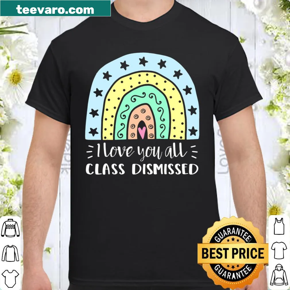 Teacher shirt with the phrase 'I love you all' in a playful font.