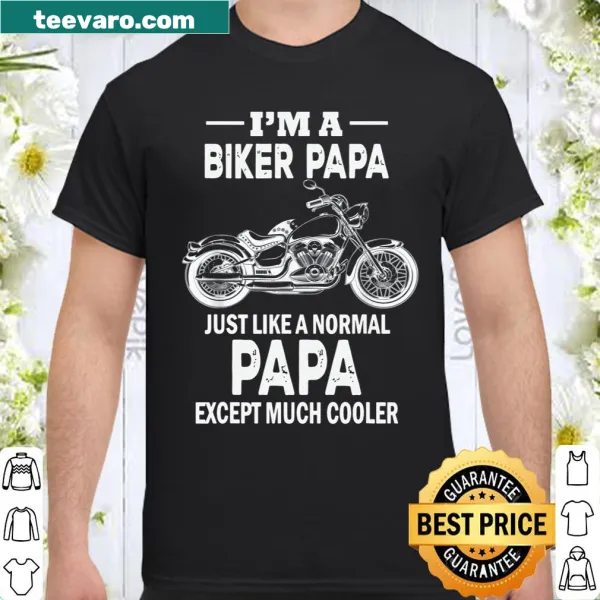 Biker-themed T-shirt for dads with playful text
