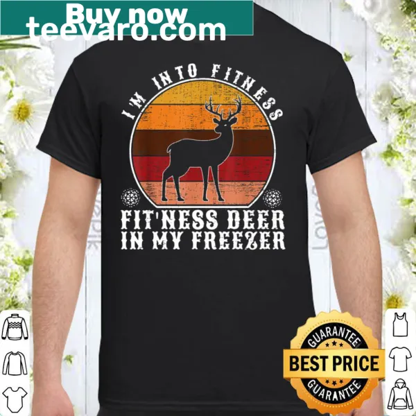 Funny hunting t-shirt with deer graphic and fitness pun