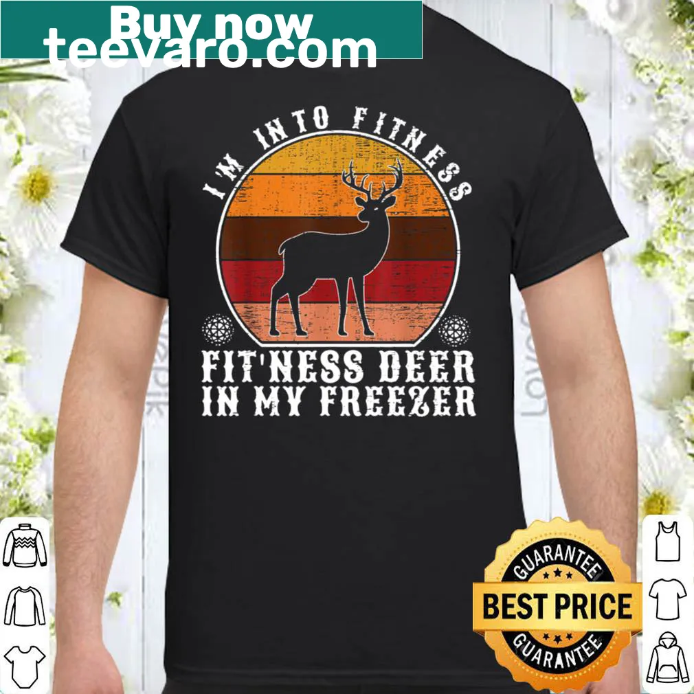Funny hunting t-shirt with deer graphic and fitness pun