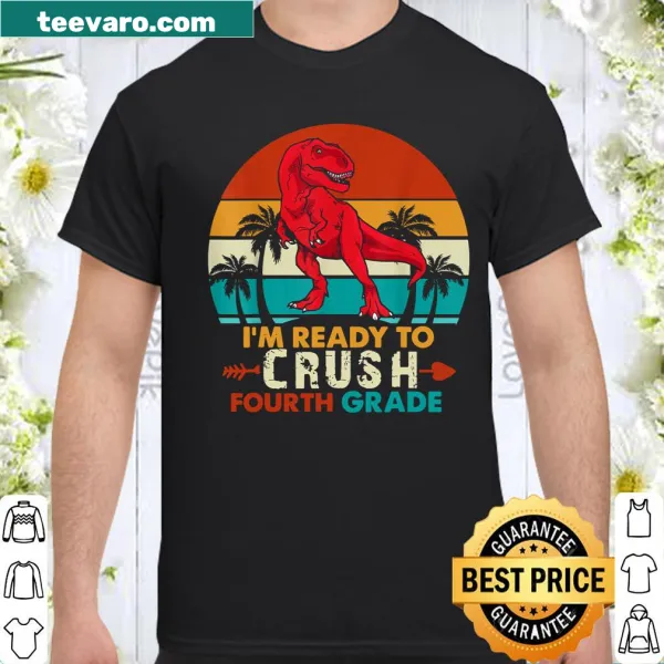 Dinosaur-themed tee for fourth-grade teachers with motivational text