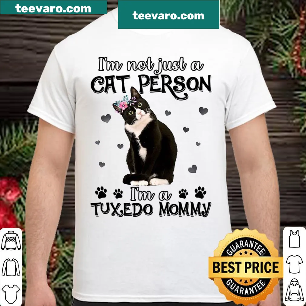 Typography shirt expressing love for tuxedo cats
