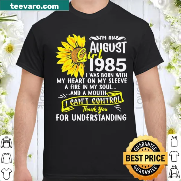 Sunflower shirt for August girls celebrating their 35th birthday