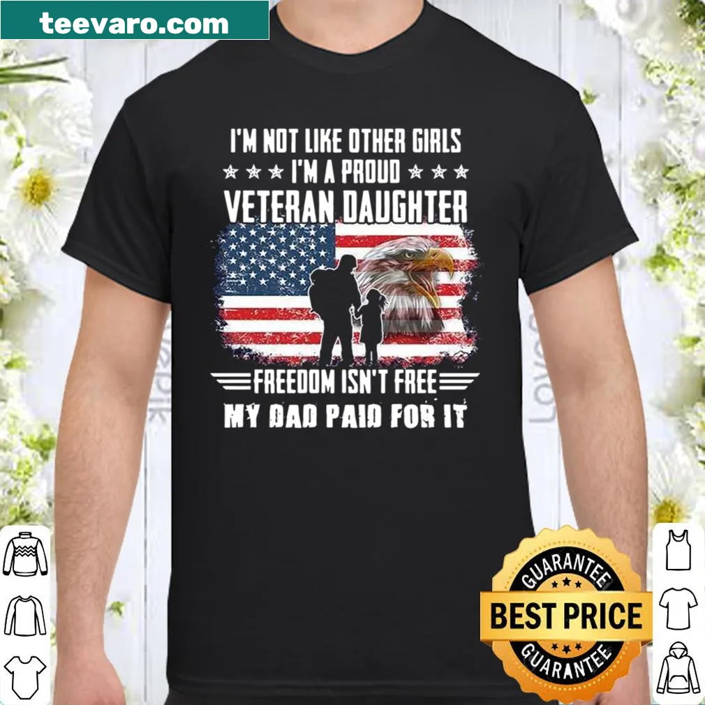 Proud veteran daughter shirt with military message