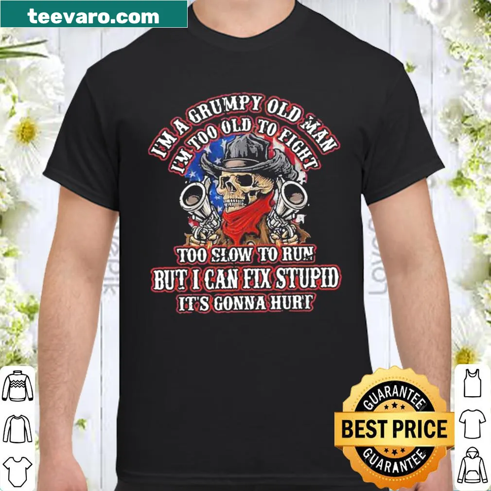 Humorous shirt with a slogan about being a grumpy old man