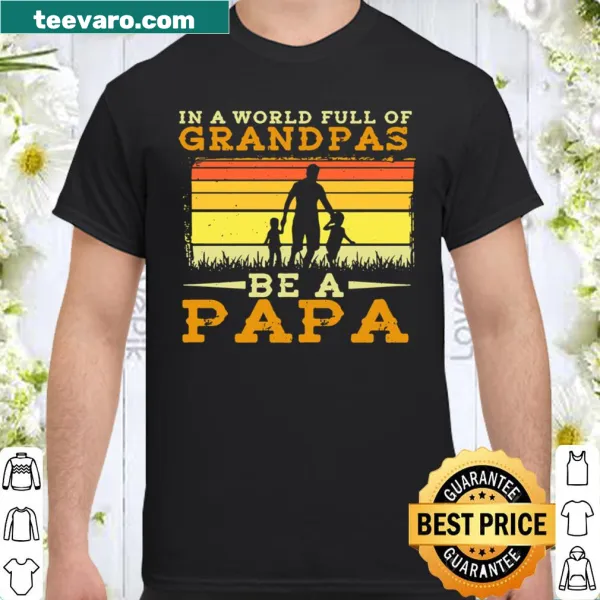Vintage silhouette shirt promoting fatherhood with 'Be A Papa' text
