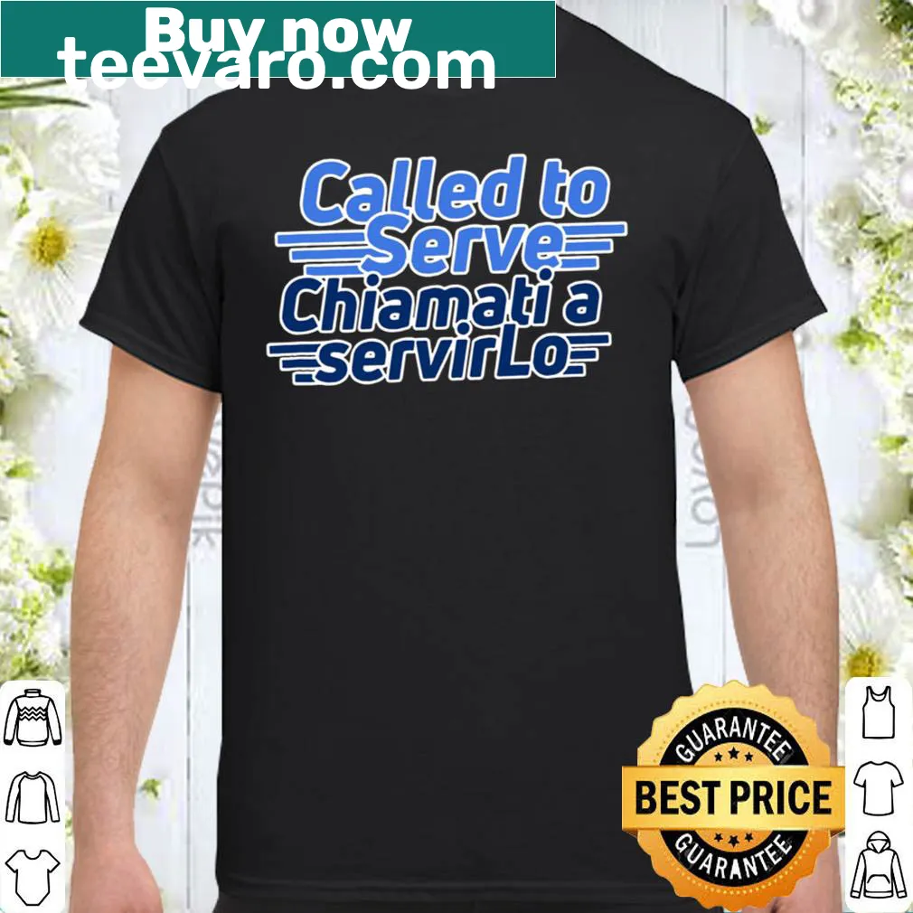 LDS missionary shirt with Italian phrase about service.