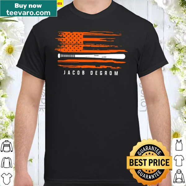 Jacob deGrom baseball flag graphic on a t-shirt
