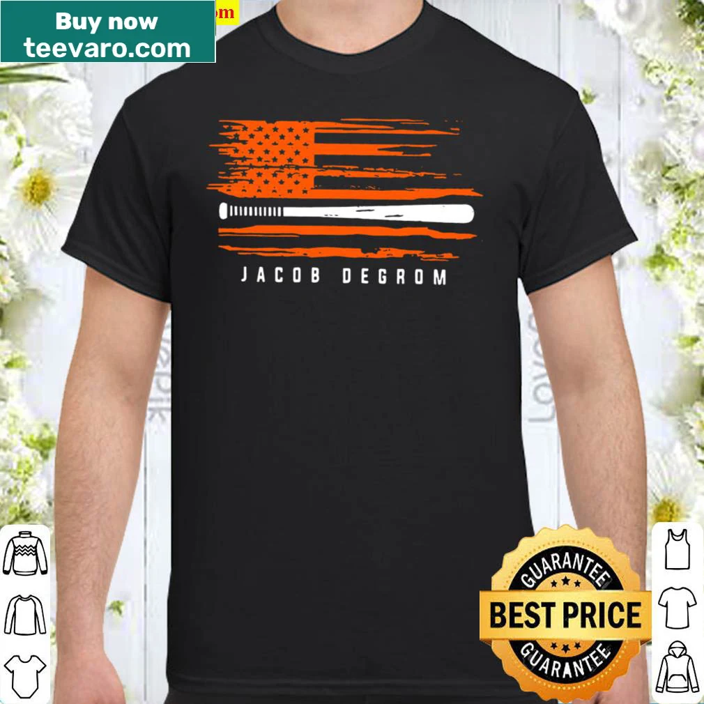 Jacob deGrom baseball flag graphic on a t-shirt
