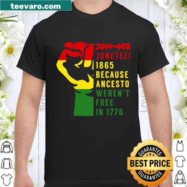 Juneteenth t-shirt with bold text commemorating Emancipation Day and Black pride