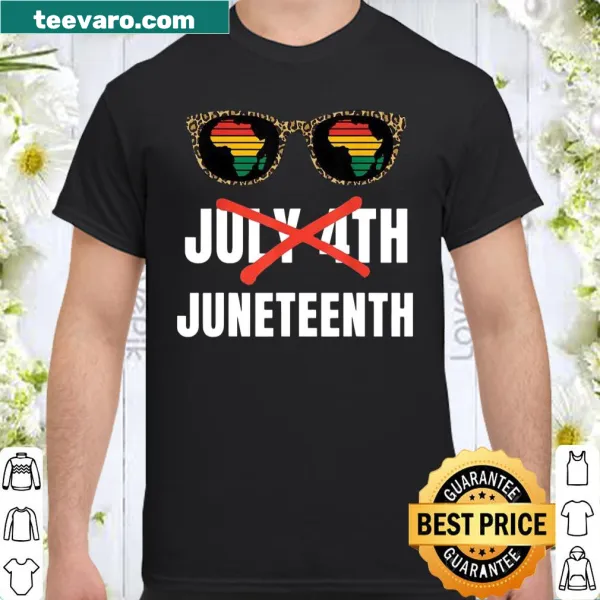 Retro Juneteenth t-shirt featuring playful sunglasses graphic