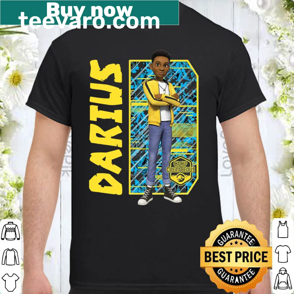 Jurassic World Camp Cretaceous shirt with Darius portrait.