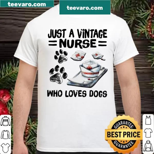 Vintage nurse shirt expressing love for dogs
