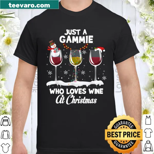 Funny Christmas shirt for grandmas who enjoy wine with festive text