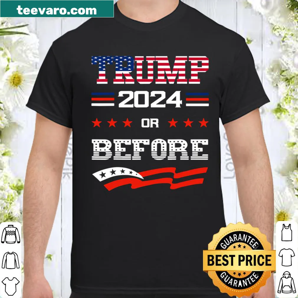 Bold graphic tee with patriotic text supporting Trump 2024