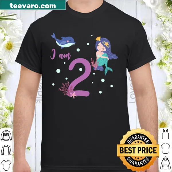 Mermaid-themed shirt for a girl's 2nd birthday celebration
