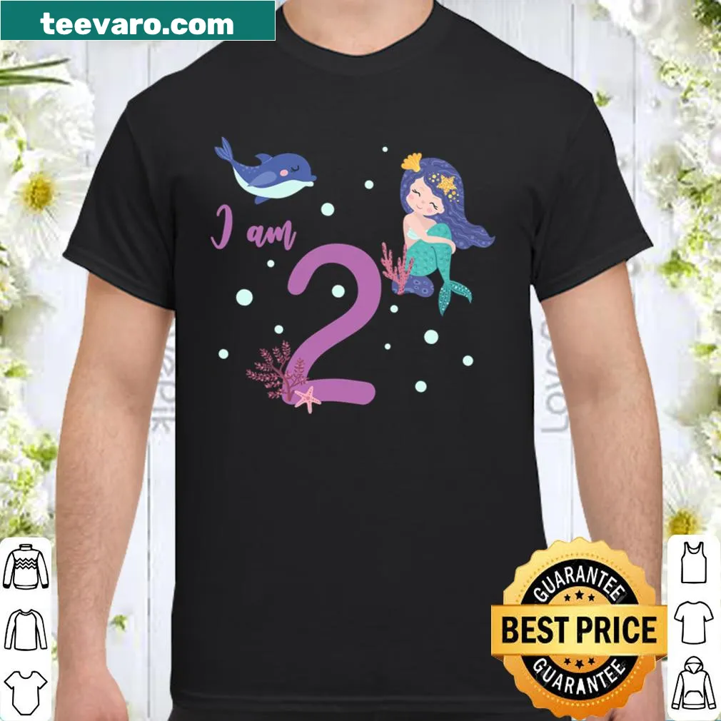 Mermaid-themed shirt for a girl's 2nd birthday celebration