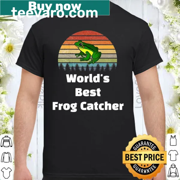 Funny hunting shirt for kids with 'World's Best Frog Catcher' text