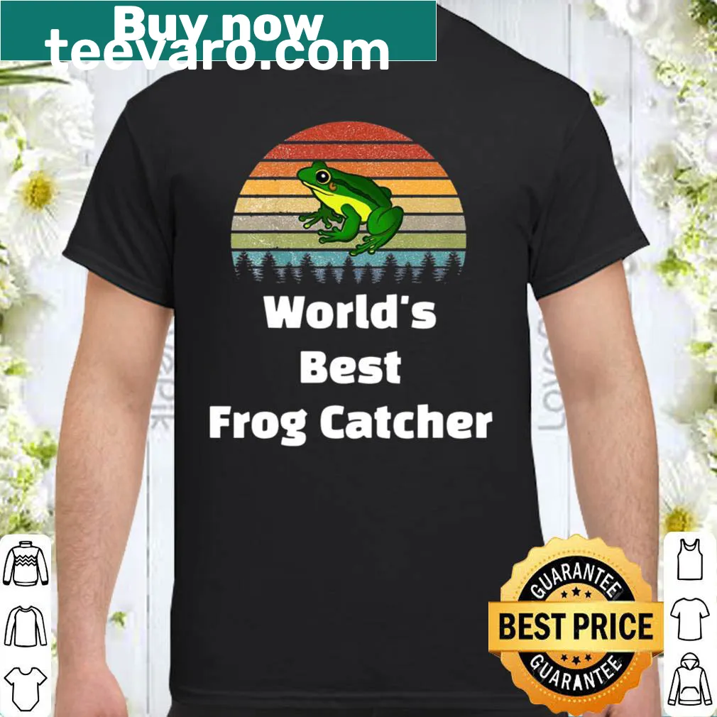Funny hunting shirt for kids with 'World's Best Frog Catcher' text