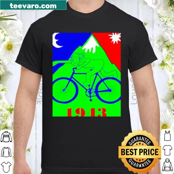 Psychedelic shirt with bicycle design and trippy patterns