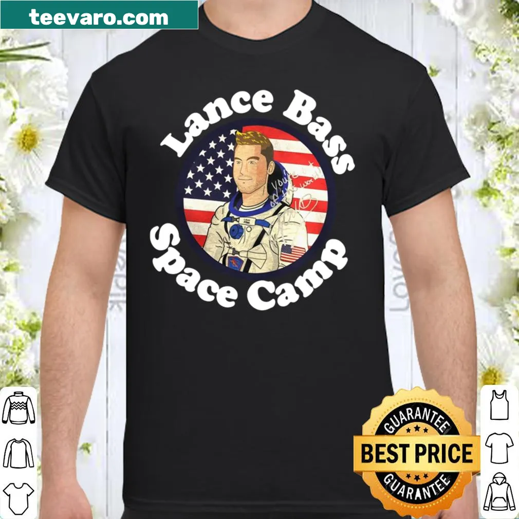 Lance Bass Space Camp shirt with playful typography