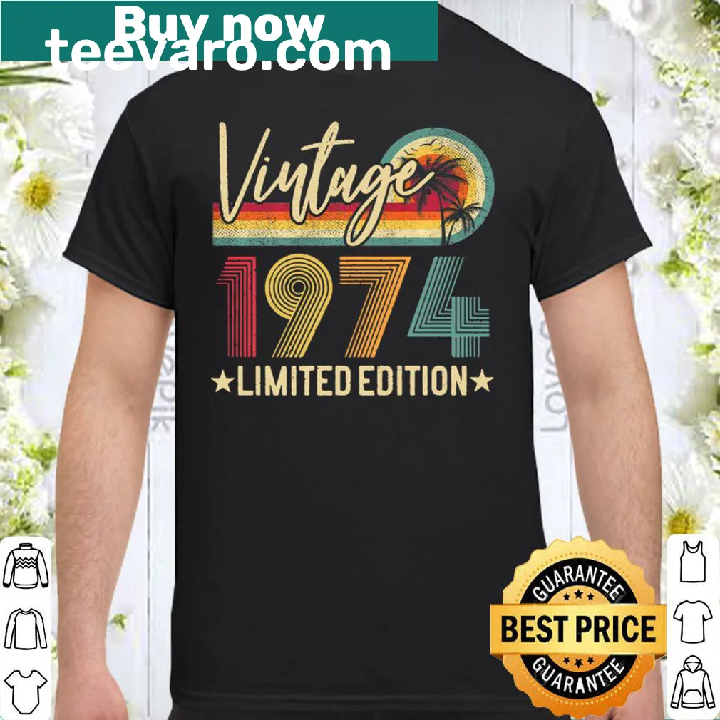 Vintage-inspired shirt for 47th birthday celebration, celebrating those born in 1974.