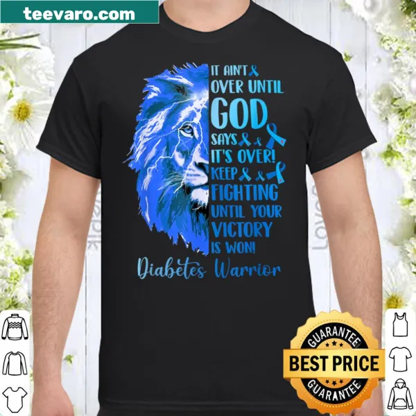 Empowering t-shirt with lion graphic and diabetes warrior message